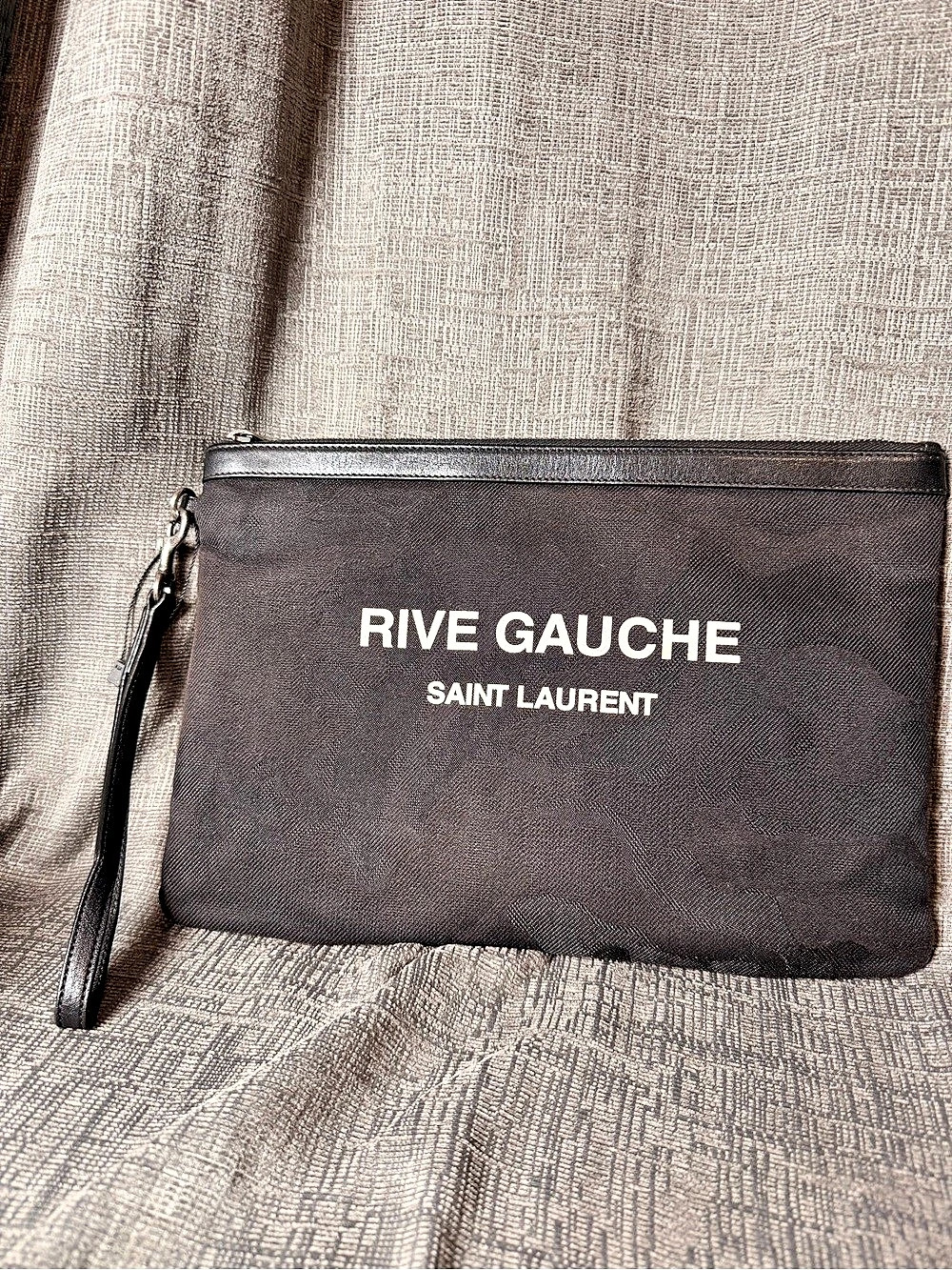 Saint Laurent Rive Gauche Black Wristlet Clutch